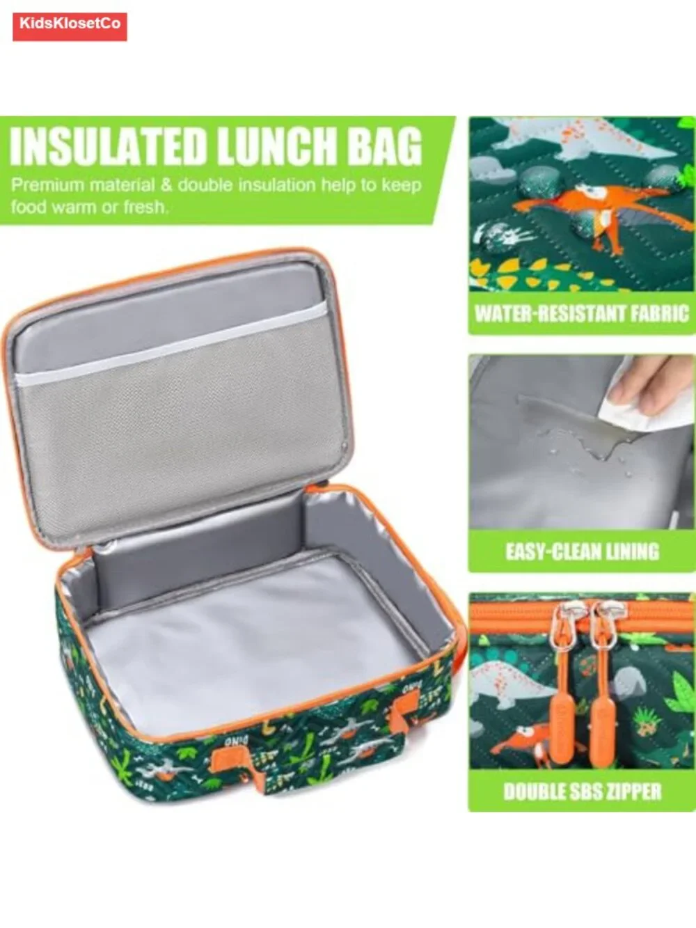 Kids Insulated Lunch Bag Bento Box Set 7PCS Thermo Food Jar Utensils
